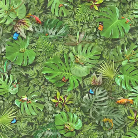 Sol vinyle Textile - effet faune & flore tropicale - Rouleau de 4m x 3m