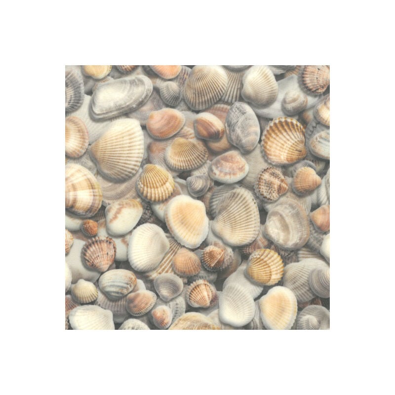 Sol Vinyle Textile - Relief 3D - Imprimé Coquillages - Rouleau de 1m x 6m