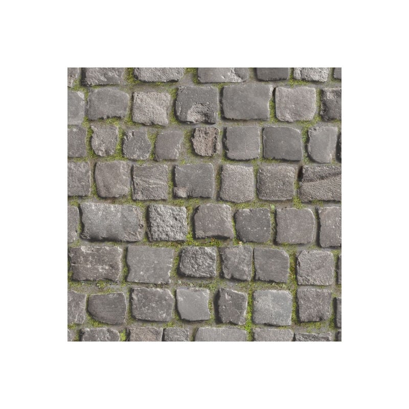 Sol Vinyle Textile - Relief 3D - Imprimé pavés anciens de ville - Rouleau de 1m x 14m