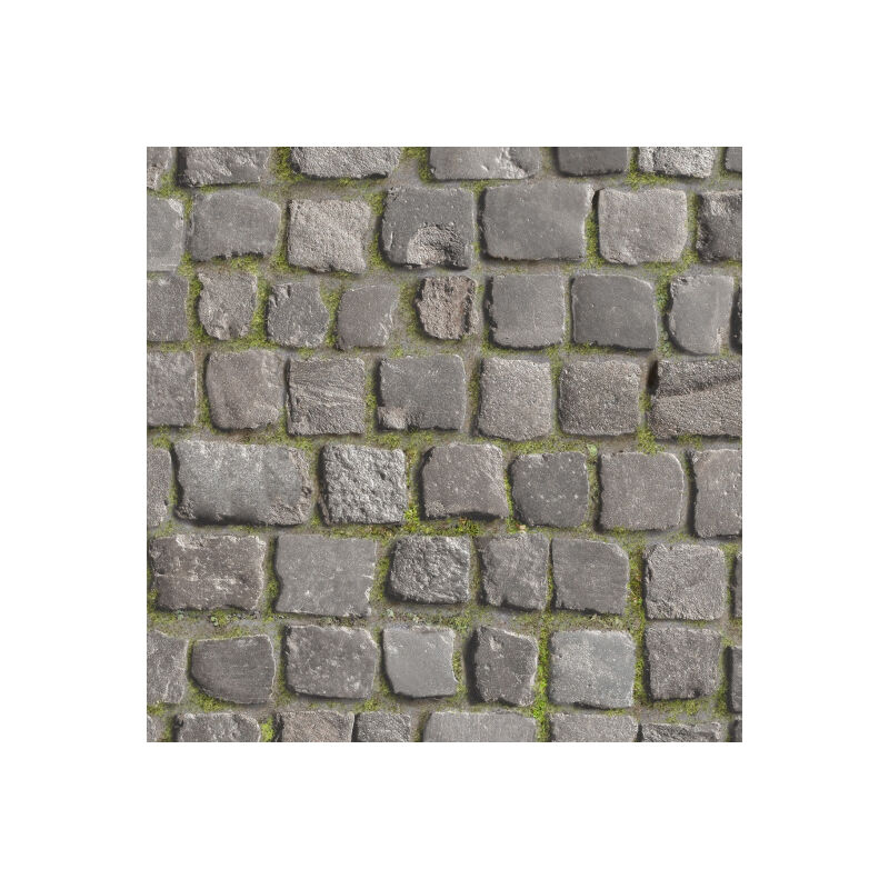 Sol Vinyle Textile - Relief 3D - Imprimé pavés anciens de ville - Rouleau de 1m x 11m