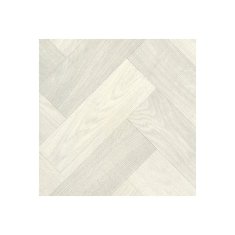 Sol Vinyle Textile Rénove - Imitation Parquet Chevrons bâtons rompus - Chêne blanchi - Rouleau de 2m x 2m