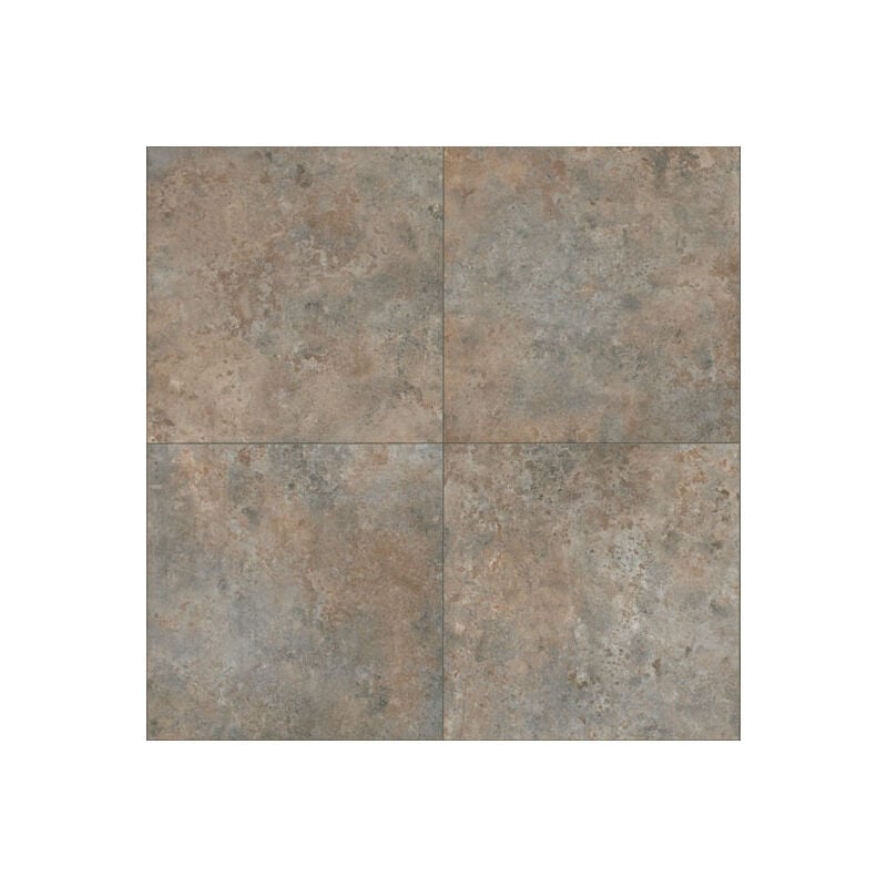 Sol Vinyle Inspiration - Carrelage effet métal - Rouille - Rouleau de 2m x 4m