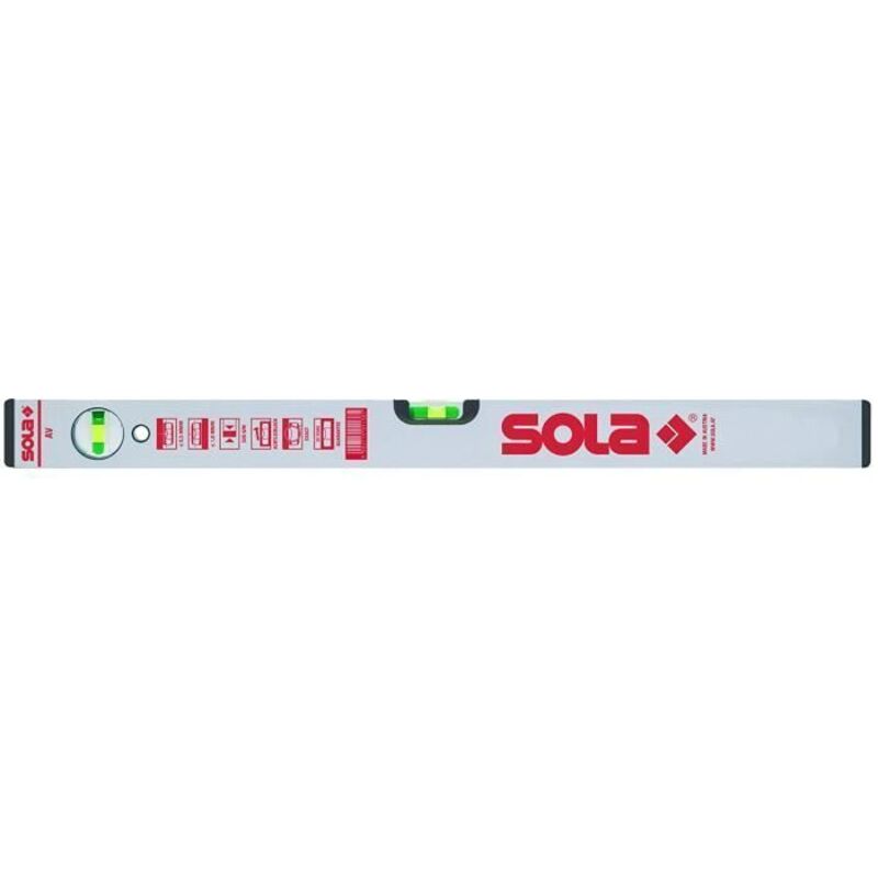Sola AV 30 Tubular profile spirit levels, Grey, 30 cm - 1110301
