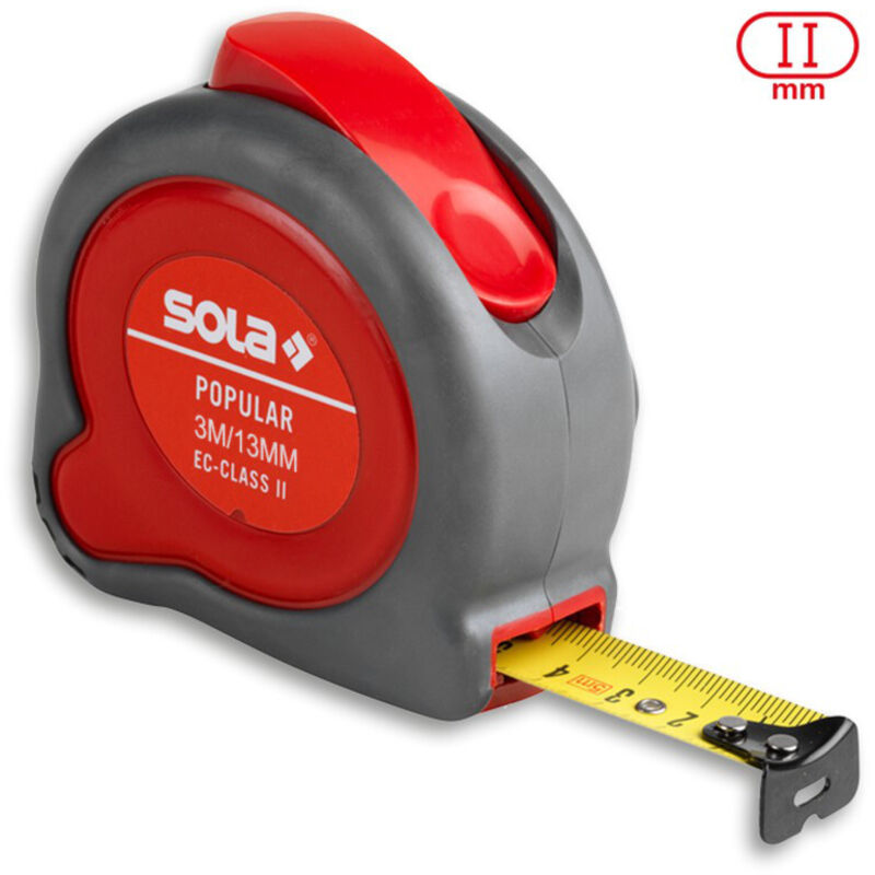 Taschenbandmaß Rollmeter Popular 3 M X 13 Mm Sola