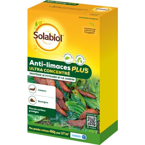 SOLABIOL Anti-Limaces & Escargots Ultra Concentrés - 400g - Résistant À La Pluie - Grande Surface de Traitement SOLIMAPLUS400