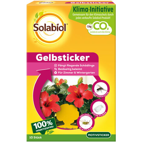 Solabiol Gelbsticker - 10 Stück - fängt fliegende Schädlinge