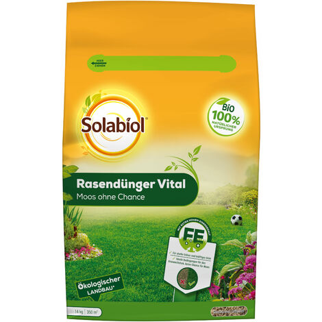 Solabiol Rasendünger Vital, Moos ohne Chance - 14 kg