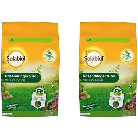 Solabiol Rasendünger Vital organischer Dünger für moosbelasteten Rasen 28 kg