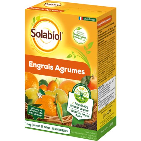 SOLABIOL SOAGY15 Engrais Agrumes 1,5 Kg | Utilisable en Agriculture Biologique