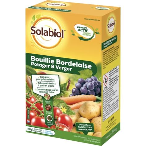 SOLABIOL SOBB20800 Bouillie Bordelaise 800g Traitement Mildiou Tavelure Cloque Utilisable en Agriculture Biologique