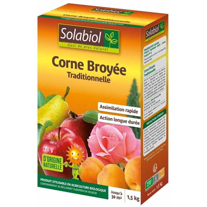 SOLABIOL SOCOR15G10 Corne Broyée Traditionnelle 1,5kg Favorise le Développement & Photosynthèse