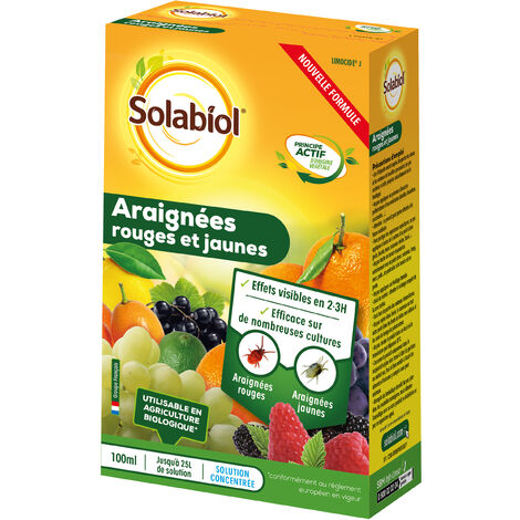 SOLABIOL- SOLIARA100- Anti-Araignées rouges- Etui 100 ml- Utilisable en Agriculture Biologique