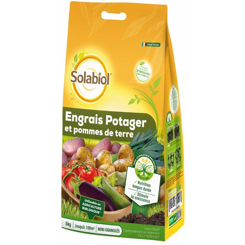 SOPOTY5B Engrais Potager Pomme de Terre 5kg Améliore le Développement & Fructification - Solabiol