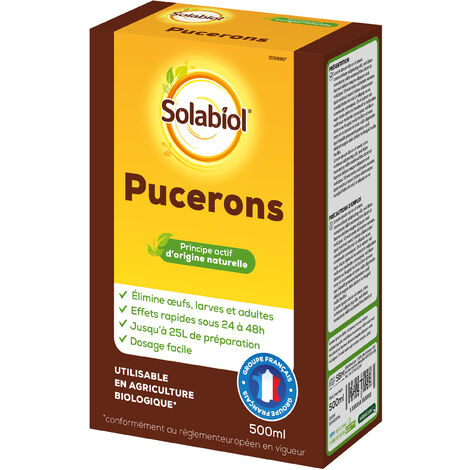 SOLABIOL SOPUC Anti-Pucerons Etui 500ml Premiers effets sous 24 à 48 h Utilisable en Agriculture Biologique