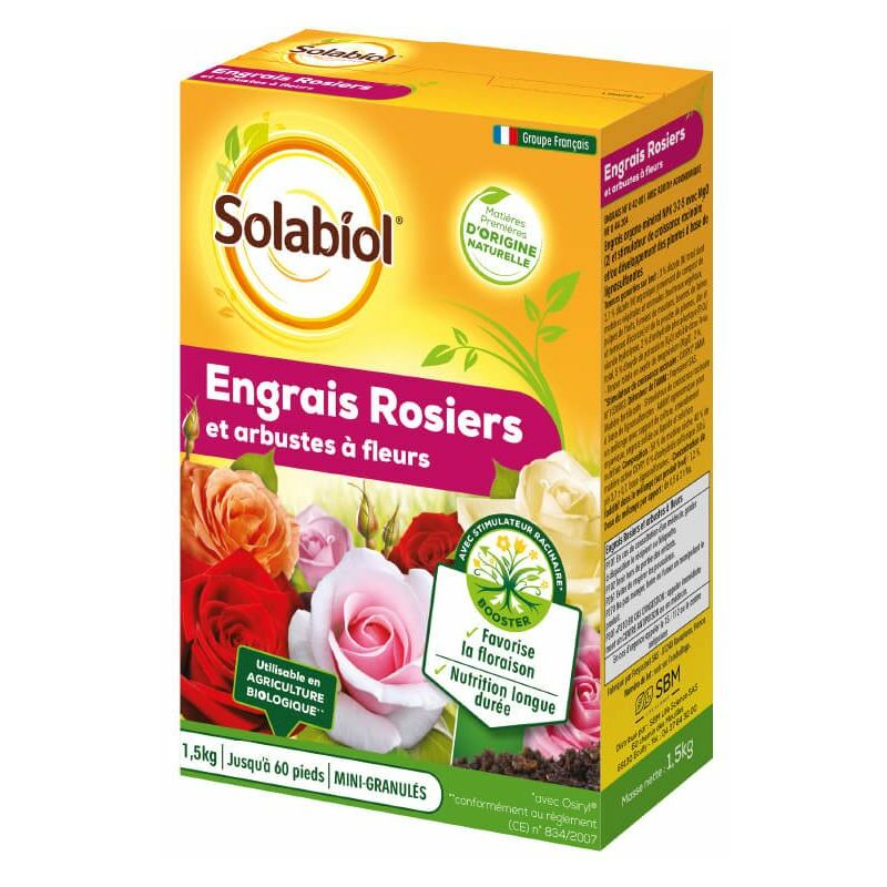 Engrais rosiers et arbustes à fleurs - 1,5kg