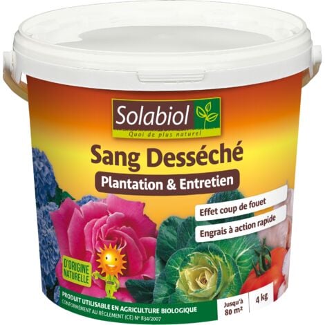 SBM SOLABIOL SOSANG4 Sang Déséché 4kg Engrais Stimule La Croissance