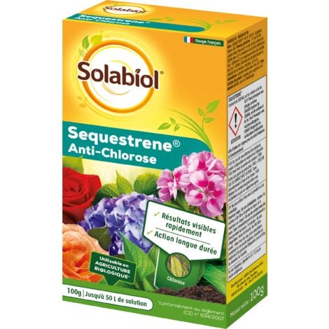 SOLABIOL SOSEQ01 Sequestrene Antichlorose 100 G Résultats visibles rapidement Action longue durée Fabriqué en France Utilisable en agriculture biologique