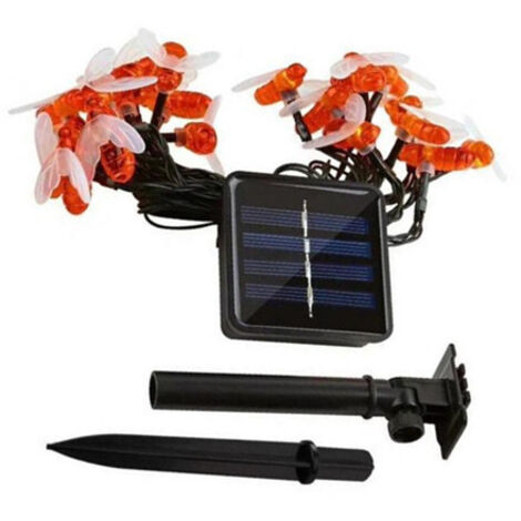 Solaire 8 fonctions 6,5 mètres 30 lumières guirlande solaire extérieure étanche simulée abeille décoration jardin décoration de Noël