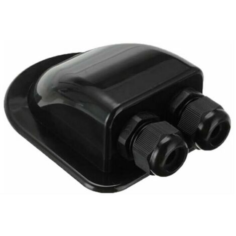 solaire boîte de jonction de câble pour camping-car, intempéries boîtier d'entrée de câble double en plastique pour panneaux solaires Types de câbles pour bateau de caravanes RV,Noir 10010744mm