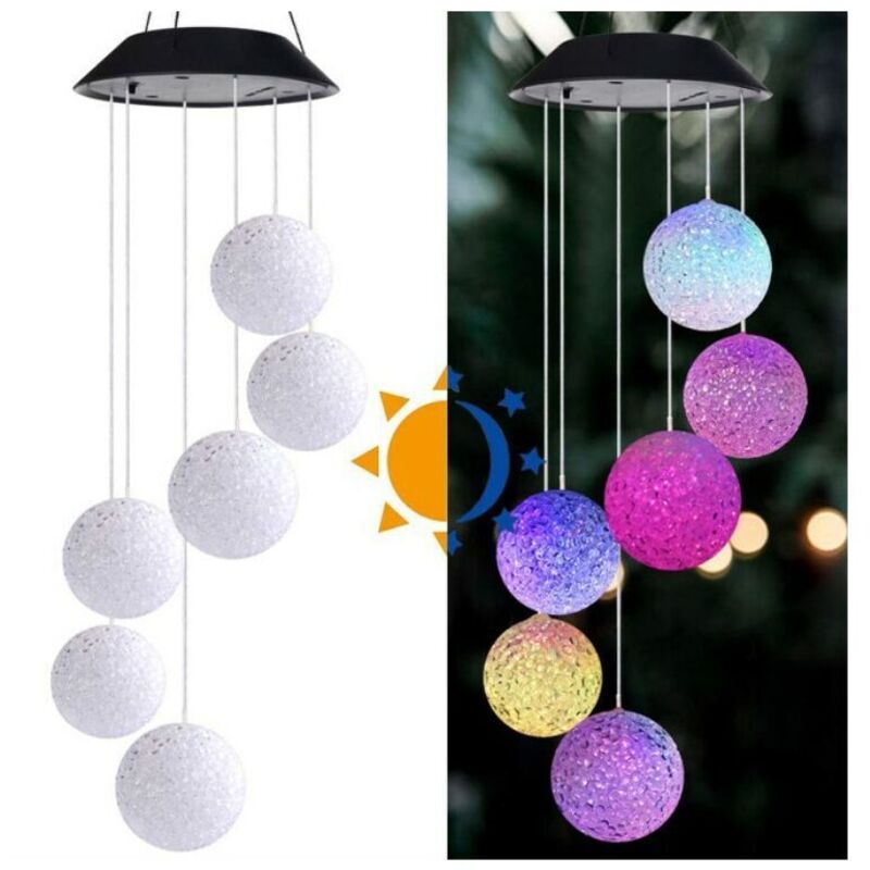 Solaire Carillon éolien led Lampe Carillon à Vent Solaire Carillon Lumière Changeant Couleurs pour Jardin Patio Porch Mobile Décoration
