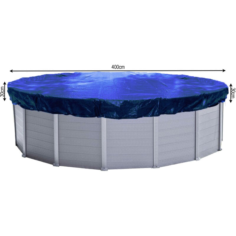 Quick-star - Couverture de piscine d'hiver ronde 200g / m² pour piscine de taille 366 - 400 cm Dimension bâche ø 460 cm Bleu
