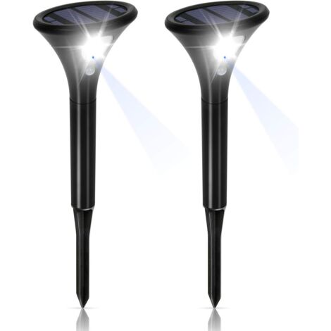 Solaire Induction Lampadaire LED Extérieur Étanche Paysage Jardin Projecteur Jardin Pelouse Lumière Réverbère (2 Pièces)