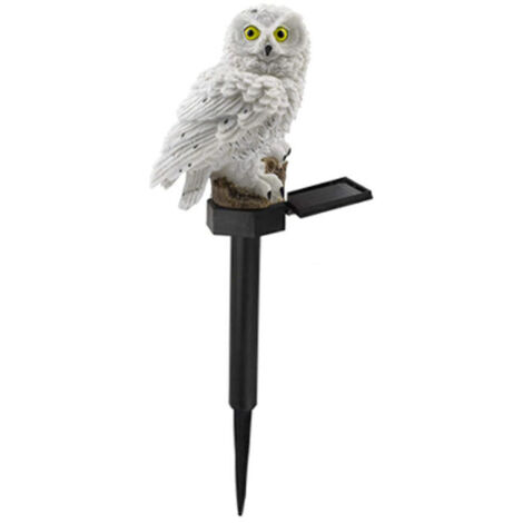 Solaire Lampe de Pelouse, Lampe de Décoration de Jardin Lumière Solaire Extérieure Imperméable Chemin Pelouse Cour Lampfr de Jardin Owl Dfrign (Blanc)