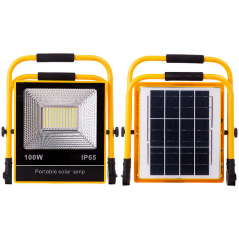 Solaire LED Floodlight 100W 6500K Panneau: 6V/12W Battery: 3.2V/18000MaH Remote Control [HO-SolaireFL-100W-05]