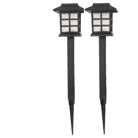 Solaire Pathway Lumière solaire de jardin Jardinet Lumière LED Lanterne étanche au sol Insert extérieur lumière blanche 2PCS