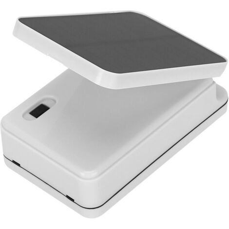 Solaire Pompe pour Bassin Portable avec Batterie 2200mAh Large Capacity Air Pump Overcharge Protection - ABS/Silicone Blanc 13cm