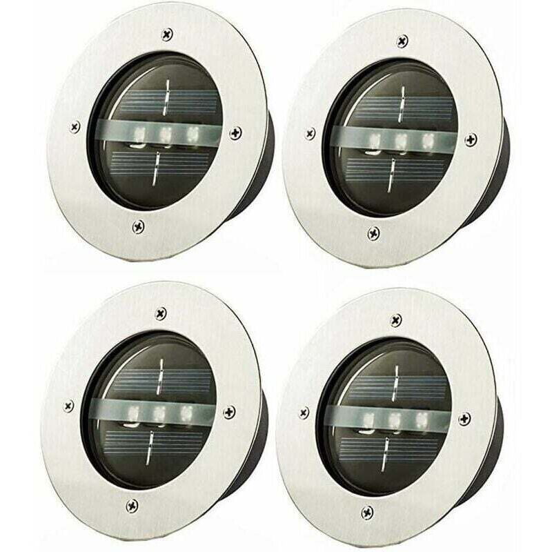 Solaire Spot Encastrable Exterieu, 4 Installé à L'extérieur Étanche Cour Sol Spot led Pelouse Lampe Escalier Jardin Lampadaire Extérieur Lumière