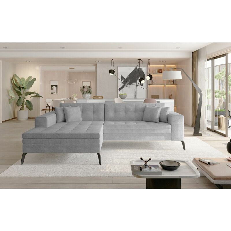 Solange Left Hand Facing Corner Sofa Bed - Light Grey