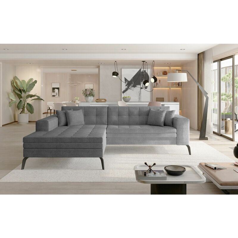 Solange Left Hand Facing Corner Sofa Bed - Grey