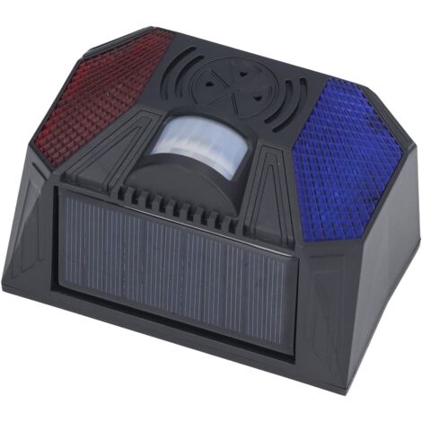 Solar-Alarmleuchte, IP65, wasserdicht, Infrarot-Sirene, akustischer Alarm mit Fernbedienung, Sirene, Solar-Alarmleuchte, akustischer Alarm, Stroboskop-Sirene, akustischer Alarm für Zuhause, Bauernhöfe