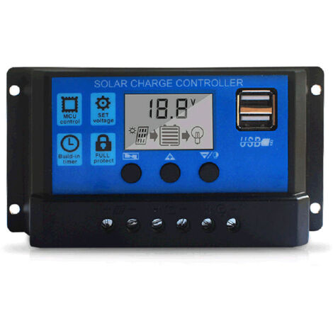 Solar and Wind Regulator Solar Charge Controller Upgraded Solar Panel USB Port Solar Panel Battery Smart Regulator Adjustable LCD Display Multifunction Street Light Controller