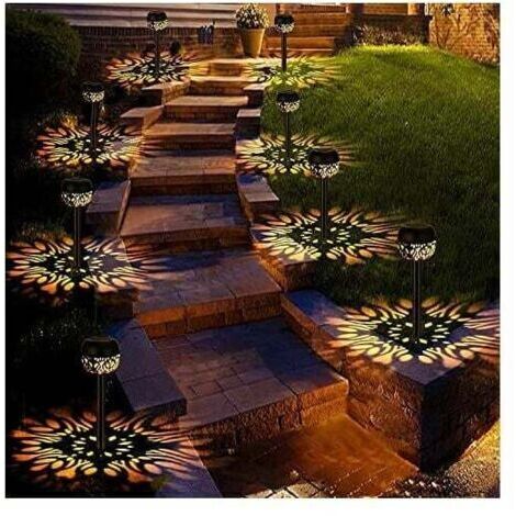 Solar-Außenbeleuchtungsset „Lumières Flamme Solaire“, 4-teilig, IP65 wasserdicht – automatisches Ein-/Ausschalten – geeignet für Garten, Terrasse, Balkon, Weg und Gehweg