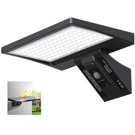 Solar-Außenleuchte mit 5200 mAh – 104 LEDs – Bewegungsmelder (150°, bis zu 10 m) – Schutzart IP65 – LED-Sicherheitswandleuchte – 5200 mAh