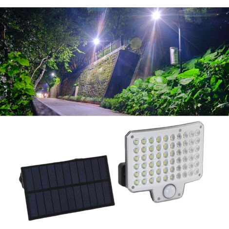 Solar-Außenleuchte mit Bewegungsmelder, 3000 lm, 240 LEDs, Schutzart IP65, regendicht, Solarpanel, 4,9 m Kabel und Fernbedienung für Garage und Terrasse