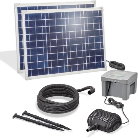 Solar Bachlaufpumpenset 100/1900 mit Filterpumpe, 24Ah LiFePo4 Akku, 101944