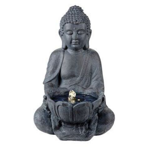 Solar-Buddha-Brunnen. Warmes Licht. 29,5x28x45cm