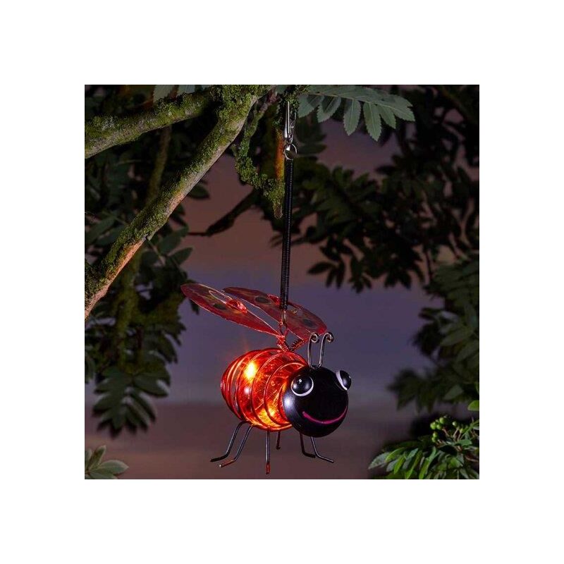 Smart Garden - Solar Light Ladybird Bug Garden Light 4 Copper Leds Firefly Effect Outdoor Indoor Garden Ornament Decor Decoration