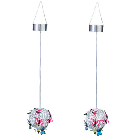 Solar Butterfly Hanging Light Ball for Outdoor Garden - Colorful - 1P