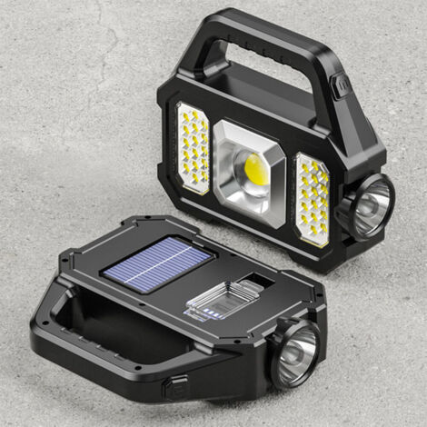 Solar Camping Work Light Rechargeable LED Torch Power Bank - LED