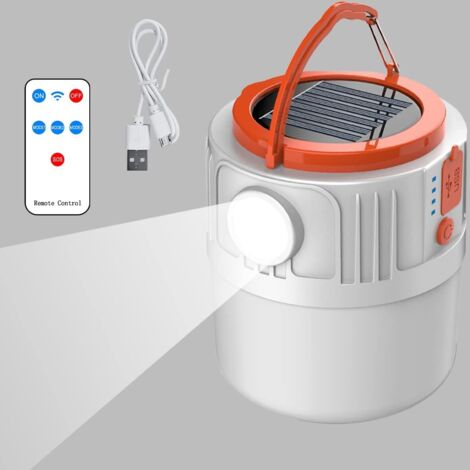 Solar-Campinglampe mit USB-Akku, Powerbank und Taschenlampe, ideal zum Wandern, Angeln und für Zelte.