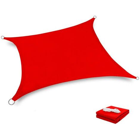 main image of "Solar Canvas Shade Sail 2x3m Shade Sail Camouflage UV Remote Fabric Waterproof Fabric for Garden Park Lawn, Red"