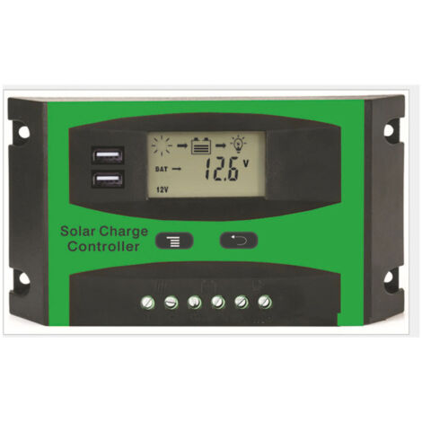 Solar Controller Dual USB LCD Screen Solar Charge Discharge Regulator for Panel Battery