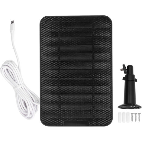 Solar Expansion Panel Weatherproof Portable Solar Power Supply with Adjustable Bracket for Security Camera 4W 6VBlack