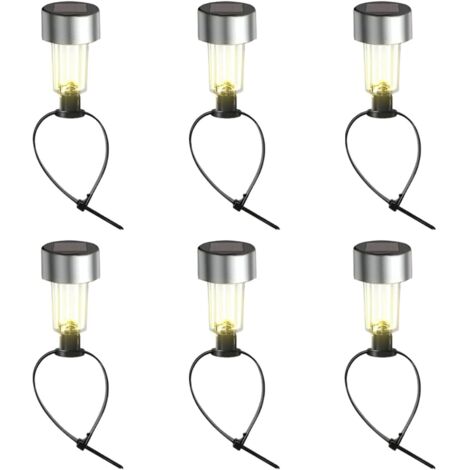 Solar Fence Lights Set of 6 Outdoor Fence Lights
