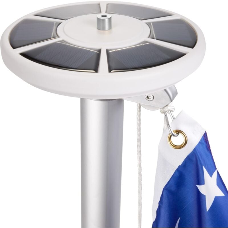 Solar Flag Pole Light with 26 LEDs - Solar Powered Flagpole Lighting for Camping and Garden - 100% Flag Coverage