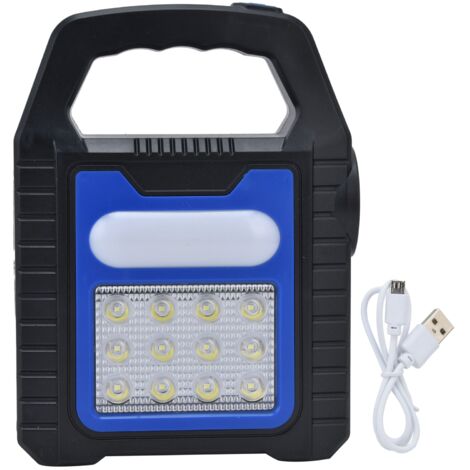 Solar Flashlights USB Rechargeable Solar Panel Portable Handle LED Lantern for Outdoor